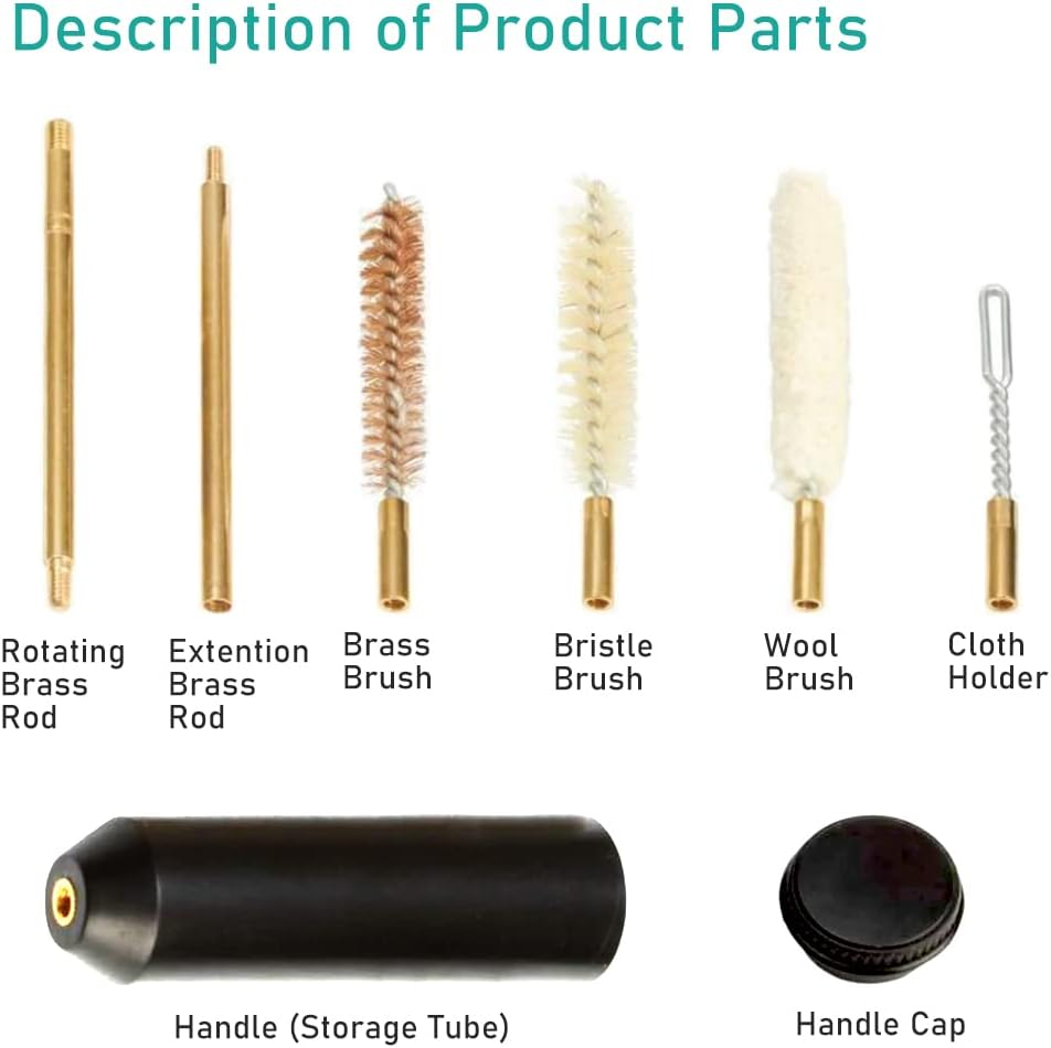 Gun Cleaning Rod - 7PCs/ Set Pistols 9mm Cleaning Kit